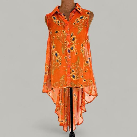 Womens Hi Low Top Size S Sunflower Dutton Yellowstone Boho Western Festival - Picture 2 of 11